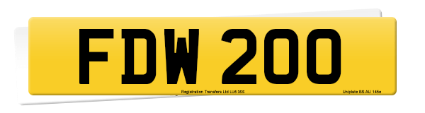 Registration number FDW 200